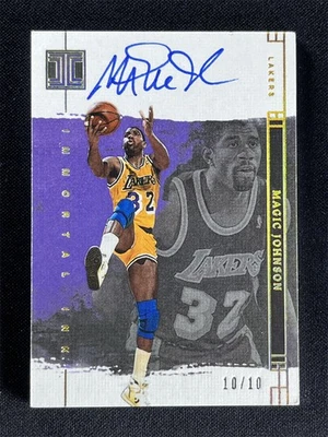 10/10 ≈1/1 ! 2023-24 Panini Impeccable Magic Johnson Gold Immortal Ink Auto - Image 1 of 2