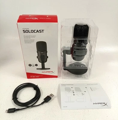 HyperX SoloCast USB Condenser Gaming Microphone - Black - Boxed - VGC - Image 1 of 4