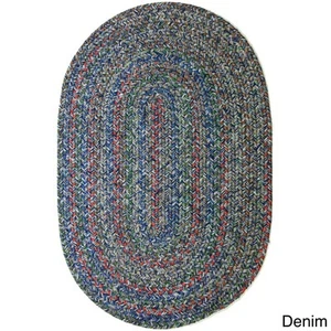 Rhody Rug Sophia Indoor/ Outdoor Braided Area Rug Denim 5' x 8' Oval - Picture 1 of 5