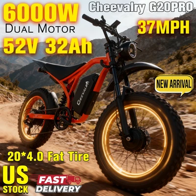 Bicicleta eléctrica de montaña 6000W E-Motorcycle 52V32AH 60 MPH 20*4" G20PRO Foto 1 de 4