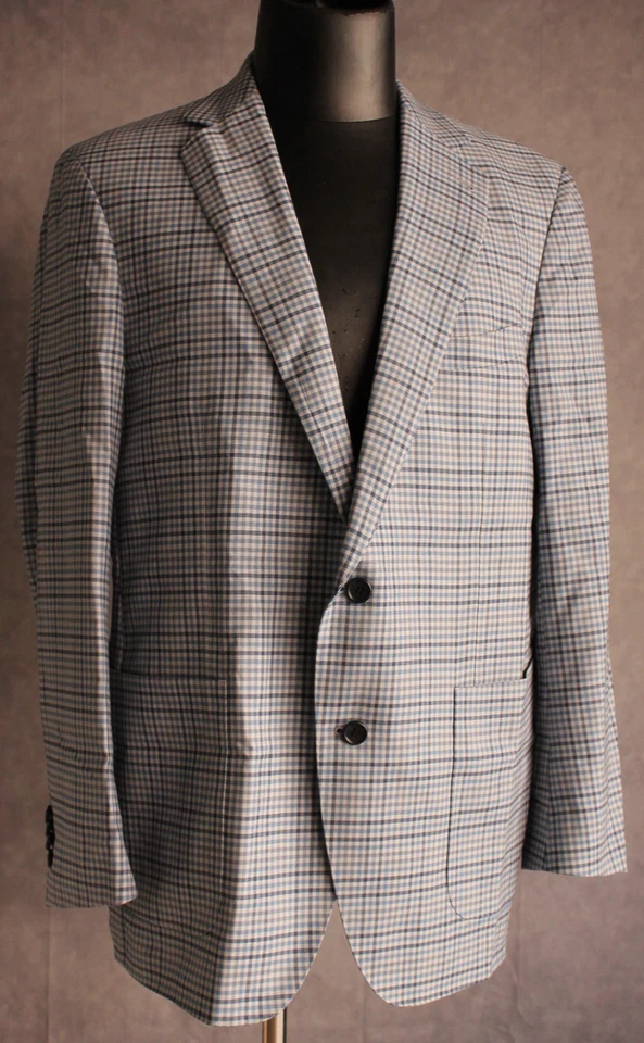 Abrigo deportivo Peter Millar sin estructura para hombre talla XL a cuadros azul cielo Foto 1 de 4