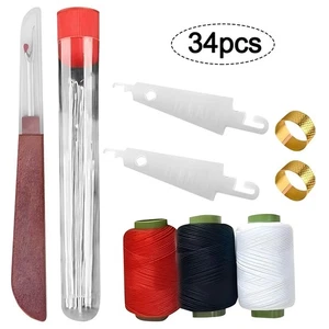 34/37X Piece Hand Sewing Needle Sewing Tool Set Portable DIY Sewing Working - Foto 1 di 10