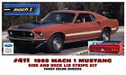 411 - 1969 FORD MUSTANG - MACH 1 SIDE and TRUNK STRIPE DECAL KIT - FORD LICENSED