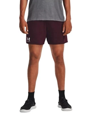 Pantalones Cortos Under Armour UA Rival Terry 6" Para Hombre Medianos Oscuro Granate Nuevos con Etiquetas Foto 1 de 4