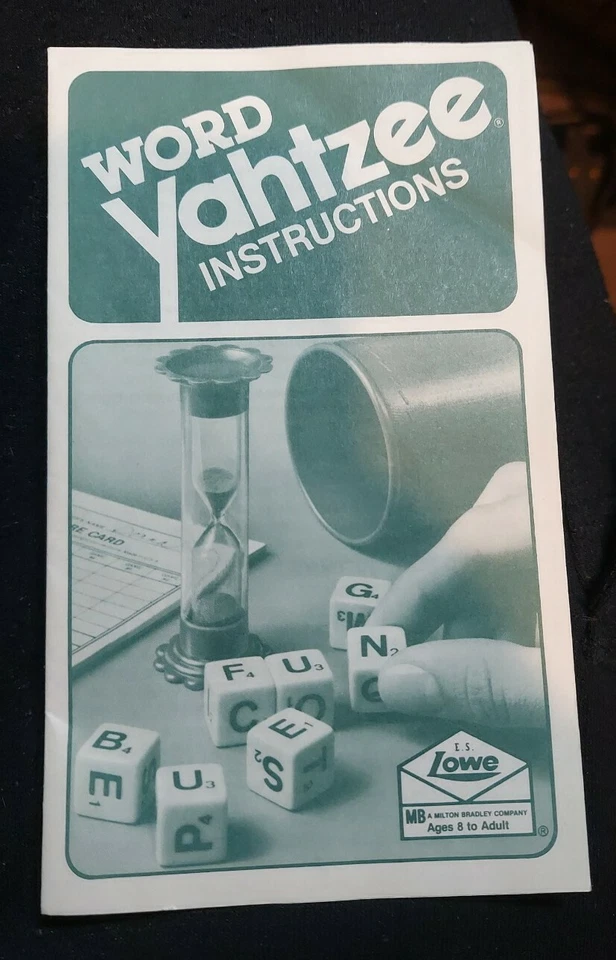 Word Yahtzee Dice Milton Bradley Lowe 1980 solo instrucciones de reemplazo Foto 1 de 1