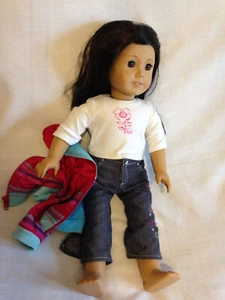 American Girl Puppe 2008 Pleasant Company schwarze Haare braune Augen mit Kleidung - Bild 1 von 16