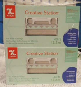 (2) NIB XYRON CREATIVE STATION 9" REFILL CARTRIDGES LAMINATE 40 FT. DOUBLE SIDED - Picture 1 of 10