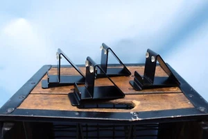Slatwall Glass Shelf Brackets Black Set of 4 2" x 2 3/4" x 3" (WxDxH) Slatboard - Picture 1 of 4