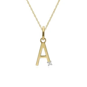 Initial A Diamant Brief Halskette in 9 Karat Gelbgold - Bild 1 von 1
