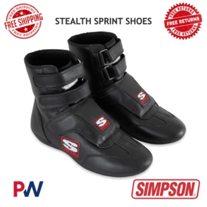 Simpson Racing Stealth Sprint Shoes Size 9 - Black #SP900BK - Bild 1 von 12