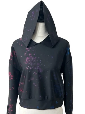 Sudadera con Capucha Recortada Ultracor Serendipity S Negra Pastel Floral Manga Larga EE. UU. Foto 1 de 4