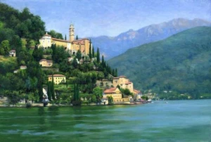 Microfiber Cleaning Cloth. Phone+glasses+camera+screens. Tuscan Lakeside. - Picture 1 of 2
