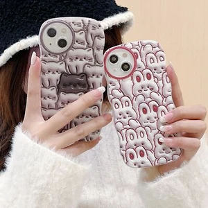 For Various Phone Case Cute Wavy edge Cat Rabbit Shockproof Protect Shell Covers - Picture 1 of 12