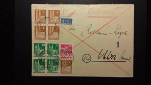 Bizone Mischfrankatur auf Eilboten kl. Einriss Mitte oben, mittig 1x gefaltet - Bild 1 von 2