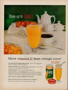 Breakfast Drink Orange Tang 1959 años 50 anuncio impreso vintage vitamina C Wake Up Bever - Imagen 1 de 9