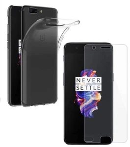 For ONEPLUS 5 CLEAR CASE + TEMPERED GLASS SCREEN PROTECTOR SHOCKPROOF COVER 1+5 - Picture 1 of 12