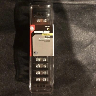 Terminal Block 10 Circuit 22-10 GB Gardner Bender GTB 410  22-10 awg - Image 1 of 3