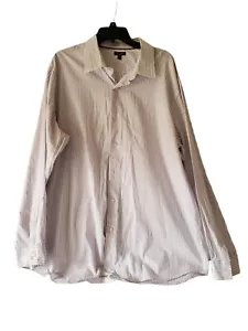 Apt 9 Purple Striped Sz XXL Woven Cotton Dress Shirt L/S - Picture 1 of 10