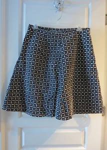 Kim Rogers neu ohne Etikett 100 % Baumwolle schwarz weiß Ösen knielang A-Linie gefütterter Rock 16 - Bild 1 von 15