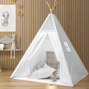 Spielzelt Kinder Tipi Zelt Kinderzelt Lesezelt Teepee für Drinnen und Draussen - Bild 1 von 13