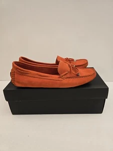 Mocasines sin cordones Saks Fifth Avenue para mujer 7,5 M naranja gamuza mocasín planos NUEVO - Imagen 1 de 9