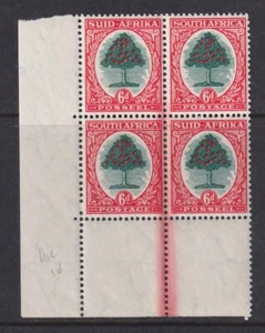 South Africa, Scott 61 var (SG 119 var), MNH/HR block, strong color flaw - Picture 1 of 1