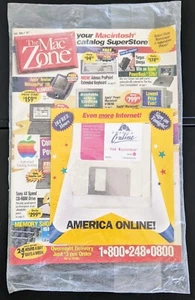 The MAC Zone Magazine America Online Collectible Program Disk Vintage AOL Floppy - Picture 1 of 3