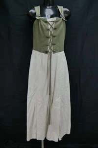 Leichtes M&G Landhauskleid Schnürung Sommerkleid Rock aus Leinen lang weiß Gr.40 - Bild 1 von 7