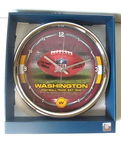 NFL Washington Football Team 12" Round Chrome Wall Clock, Reduced from $24.95 Cover