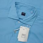 Fedeli Nwd Sean Panamino Dusty Dress Shirt Size 42 165 In Solid Blue