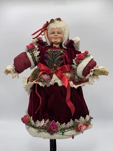 Vintage Wayne Kleski Katherine's Collections Mrs. Santa Claus Doll Velvet Lace - Picture 1 of 19