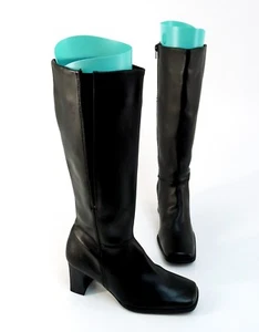 Botas cremallera botas de ciudad caña larga cuero negro talla 36 - Imagen 1 de 9