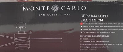 Monte Carlo Fan Collection Color Ecabado/Estaño Envejecido 44" Abrazador LED Foto 1 de 4