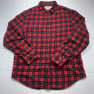 Camicia Uomo Jachs MFG Co Manica Lunga Rosso Flanella Taglia Large - Foto 1 di 11