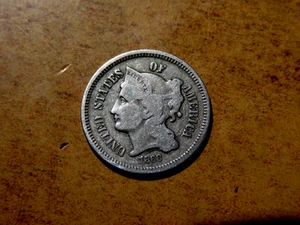 Original PROBLEM FREE Post U.S. Civil War 1868 Copper Nickel Three Cent Coin M3 - Picture 1 of 2