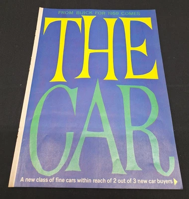 Vintage 1959 BUICK AD Original Print Ad Literature Center Pull Out Line Up - Image 1 of 4