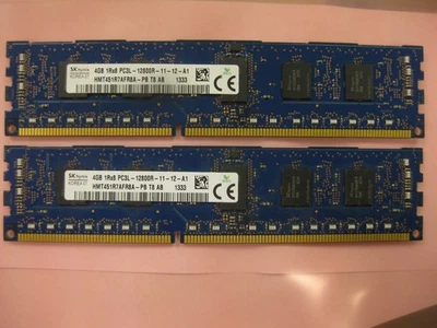8GB  Hynix HMT451R7AFR8A 4GBx2 DDR3-1600MHz PC3L-12800 ECC Registered  1Rx8 - Image 1 of 4