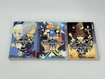 Lot 3 Manga Kingdom Hearts 2 Vol 1 and 2 and Chain of Memories Vol 2 Disney Enix - Image 1 of 4