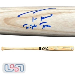 Mazza Adirondack bionda firmata Trea Turner Phillies "Triple Trea" Rawlings BAS - Foto 1 di 5