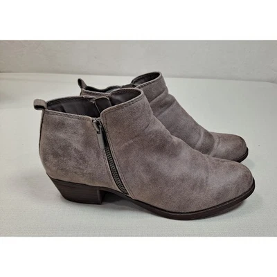 Carlos Santana Women's Brie Ankle Boot 10M Taupe Side Zipper Faux Suede - Image 1 of 4
