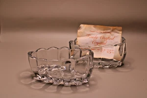 Princess House  Spoon/Fork Holder Heritage Glass Vintage Buffet Rest Set Of 2 - Picture 1 of 6