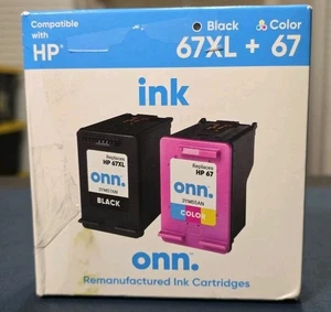 Onn. Tintenpatronen Schwarz 67 XL, Farbe 67 Exp. 06/2026 - Bild 1 von 3