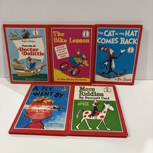 Dr Suess Vintage Hardcover Books X5 Beginners Book Cat In The Hat A Fly Went By - Picture 1 of 19