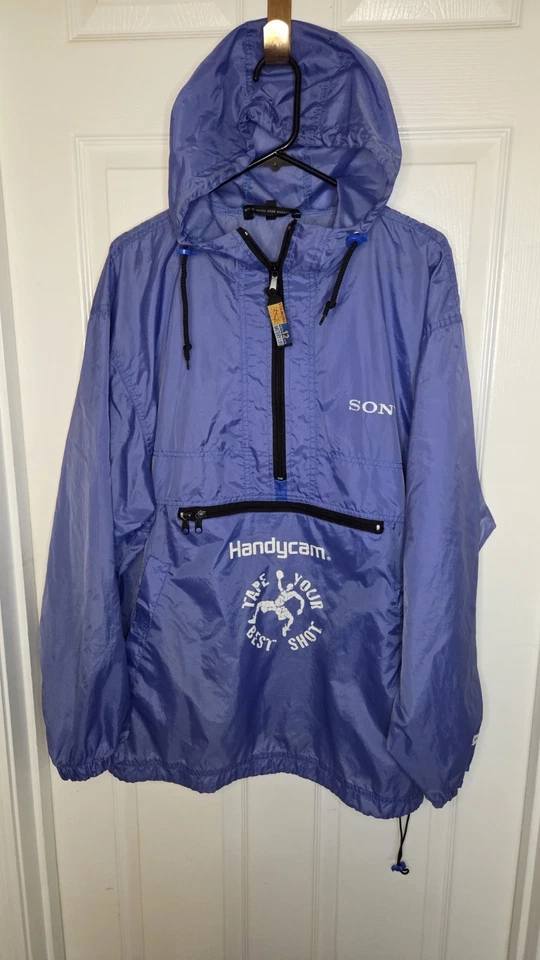 Винтажный 90-х Sony Handycam пуловер Anorak парка куртка WIndbreaker мужской L - Изображение 1 из 4