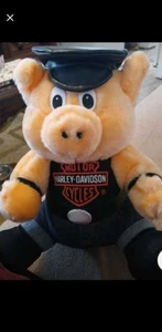 Harley Davidson Motor Cycle 1993 Play-by-play Harley 10" Plush Stuffed Pig - Picture 1 of 4