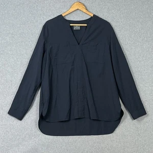 Kathmandu Top Blouse Womens 18 Merino Extra Fine Wool Navy Blue Long Sleeve - Picture 1 of 8