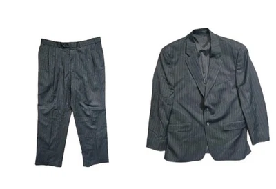 Juego de traje vintage Ralph Lauren para hombre 44R 38x30 negro a rayas conjunto de 2 piezas  Foto 1 de 4