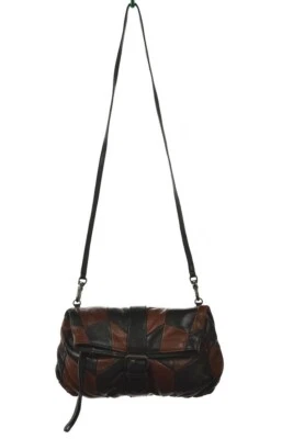 Linea Pelle Handbag Size Medium Black Color Block Leather Crossbody Purse - Image 1 of 4