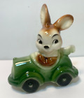 Vintage Goebel Bunny Rabbit Driving Car Figurine