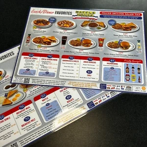 Waffle House Diner Menu Lot of 2 - Lunch Dinner Favorites - Laminated - Picture 1 of 3
